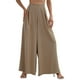 thumbnail image 1 of Pantalones Largos De Mujer Pantalones De Pierna Ancha De Talle Alto Pantalones Sueltos Con Cremallera Pantalones De Color Puro De Verano Caqui S, 1 of 5