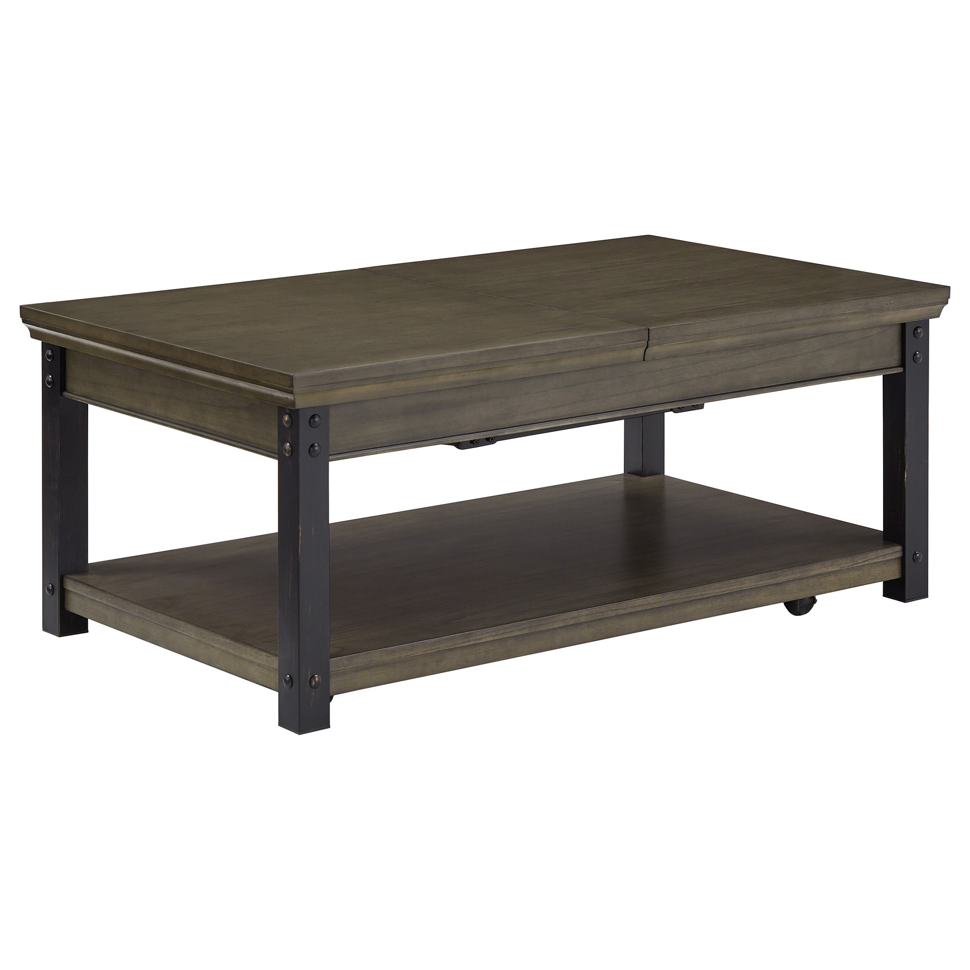 Weston Home Niccola Wood Finish Lift-Top Coffee Table, Antique Gray