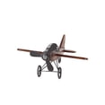thumbnail image 6 of 16" x 9" Brown Wood Airplane Sculpture with Gray Metal Accents, by DecMode, 6 of 14
