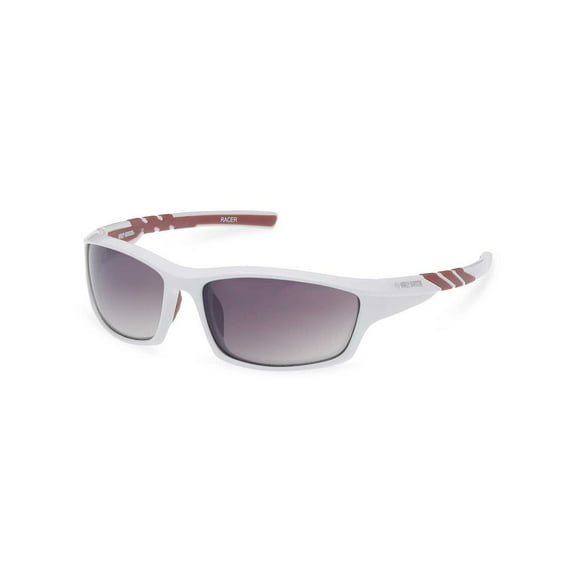 Harley-Davidson Women's Racer Square Sunglasses, Shiny White Plastic Frames, Harley Davidson