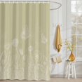 thumbnail image 3 of Shower Curtain Spring Plant White Line Art Shower Curtains for Bathroom Decor, Waterproof Polyester Shower Curtain Set with Hooks, Small Stall Size 36" x 72" Flower Butterfly Gold, 3 of 9