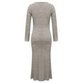 thumbnail image 4 of Women's Sweater Dress Long Sleeve Knitted Bodycon Maxi Long Sweater Dresses Khaki M, 4 of 5