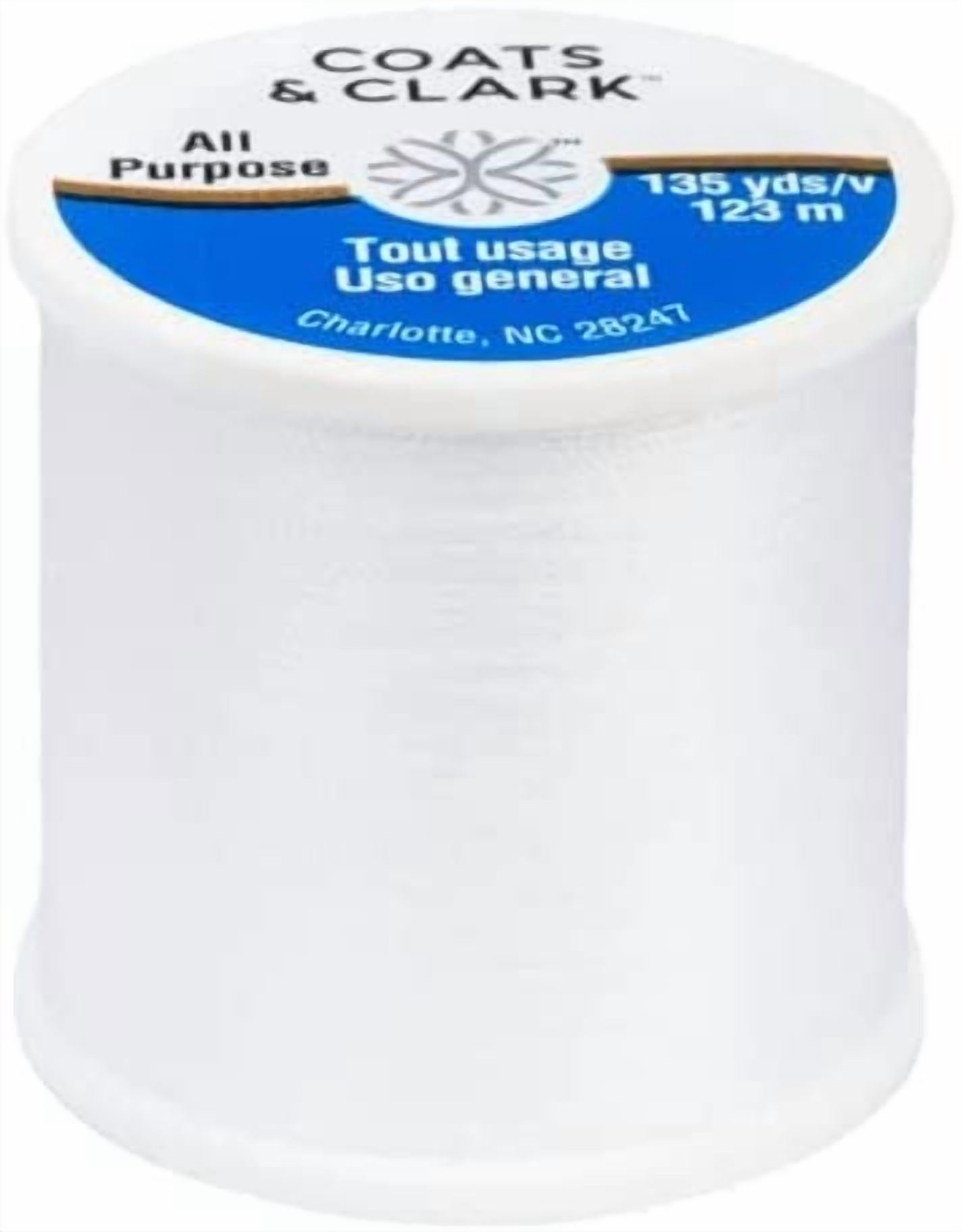 2 Pack - 1 Black and 1 White Dual Duty All Purpose Thread - 135 Yards Each Spool - Bundled with 30 Assorted Hand Needles and Needle Threader