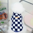 thumbnail image 4 of Mightlink Pet Sweater Contrasting Colors Comfortable Soft Two-legged Close-fitting Keep Warm Lightweight Checkerboard Fleece Pet Vest for Winter, 4 of 7