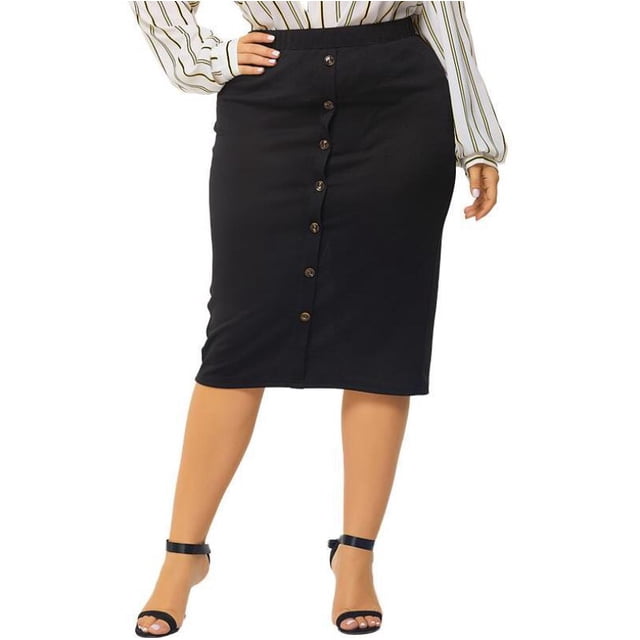 Jupe Crayon Moulante Extensible à Taille Élastique pour Femmes