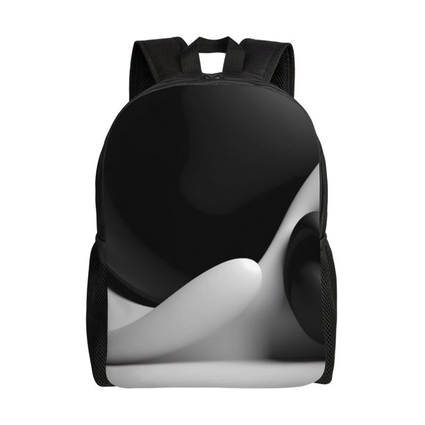 Balery Black White Fluid Sculpture Mochila - Mochila Estilosa y Duradera para Laptop de 15 Pulgadas con Tela Oxford Impermeable