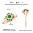 thumbnail image 2 of Rosec Jewels Vintage Inspired Emerald Ring for Women (AAA Quality), 10K Rose Gold, US 9.50, 2 of 3