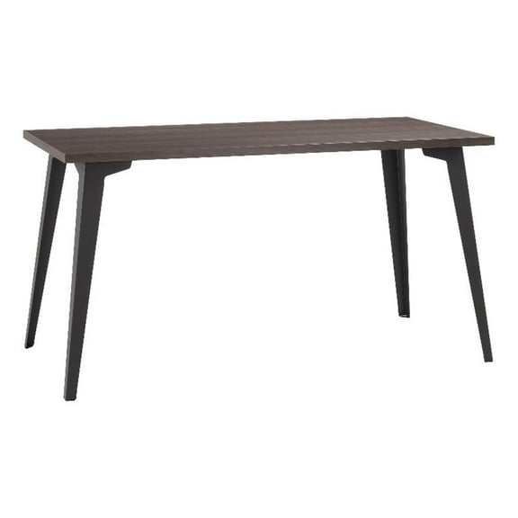 Orison 27x57 Mid Century Modern Metal Desk - Black / Trail Walnut
