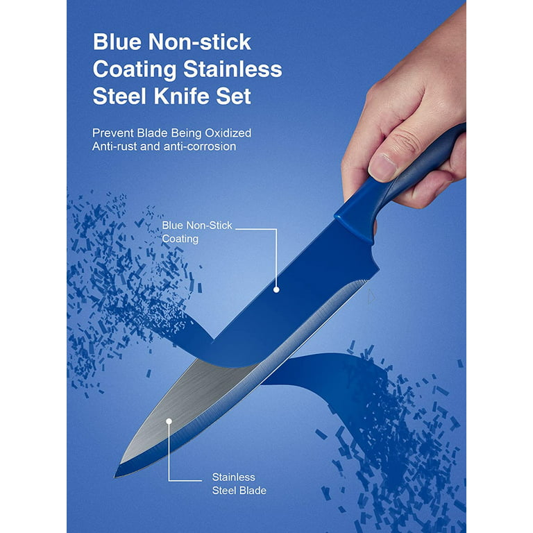 Professional Chef Kitchen Knife Set 16 Pcs Stainless Steel Sharp Blue Knives