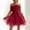Wine, variant on TopLLC Sleeveless Round-Neck Dress Women Tulle Dress Sleeveless Short Dress Solid Mesh Princess Steapless Womens dresses
