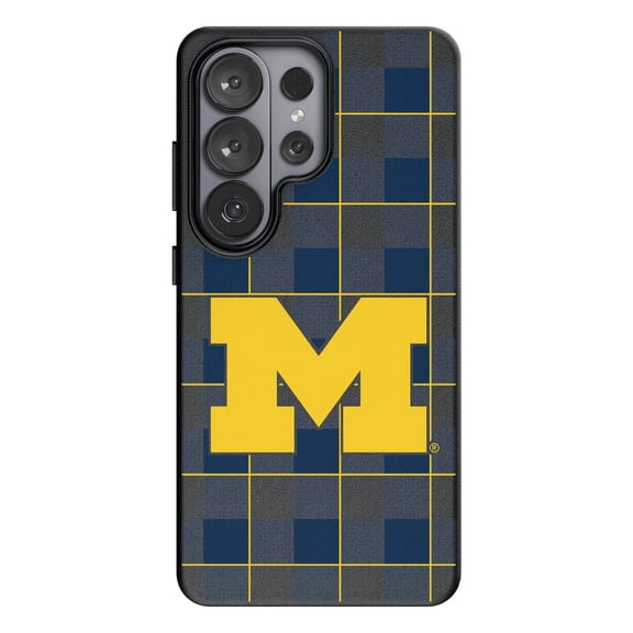 Keyscaper Michigan Wolverines Plaid Galaxy Magnetic Bump Case