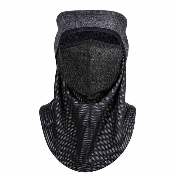 PRINxy Men’s Fleece Lined Integrated Balaclava Breathable Mesh Face Panel Wind Resistant Cold Weather Head Gear for Skiing & Snowboarding Dark Gray