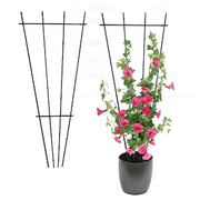 ZOUYUE 2 Pack 15.8 Inch Small Garden Trellis for Climbing Plants Iron Potted Plants Growing Support Plant Climbing Trellis Flower Pots Supports for Indoor Outdoor Vines Flower Vegetable