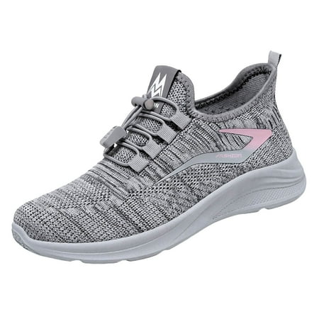 ZIZOCWA Walking Running Shoes Women Casual Women S Comfortable Lightweight Loafers Slip On Sneakers Flat Walking Shoes Dressy Sneakers for Women Grey Size40