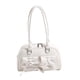 thumbnail image 5 of Bolso de hombro de piel sintética para mujer, con lazo y cremallera, moderno, con asa superior, para ir al trabajo Blanco, 5 of 9