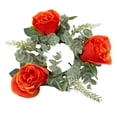 thumbnail image 2 of Candle Rings Wreaths Artificial Candle Wreath for Tabletop Halloween Wedding Orange, 2 of 8