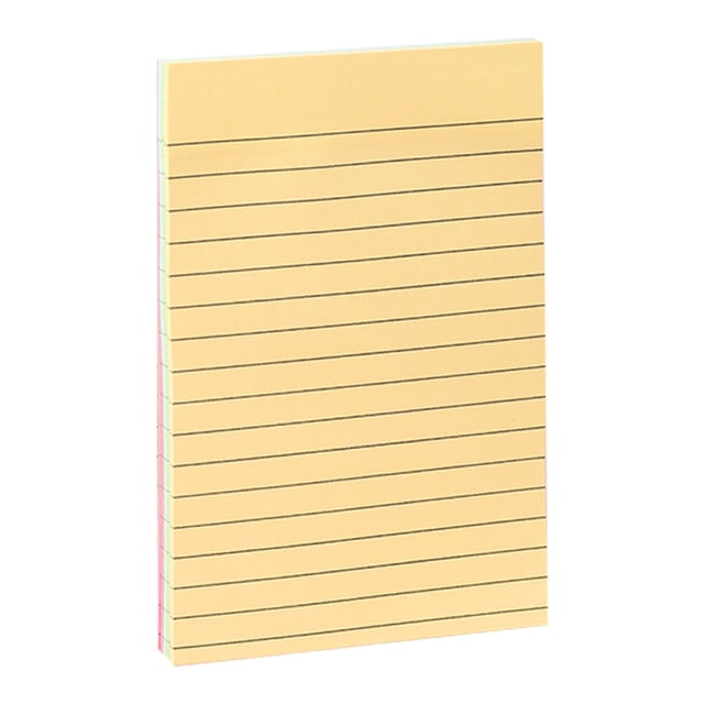 Office Supplies Kit Colored Lined Sticky Notes Adhesive Ruled Memo 4 Colors 100 Sheets Removable Notepads for School Home Note Taking Reminders & Message Leaving Stationery Set Office Tools Desk Acce