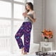 thumbnail image 5 of Balery Bright Purple Butterflies Pantalones de pijama para mujer, pijamas ultraligeros, pantalones de estar por casa-Medium, 5 of 6