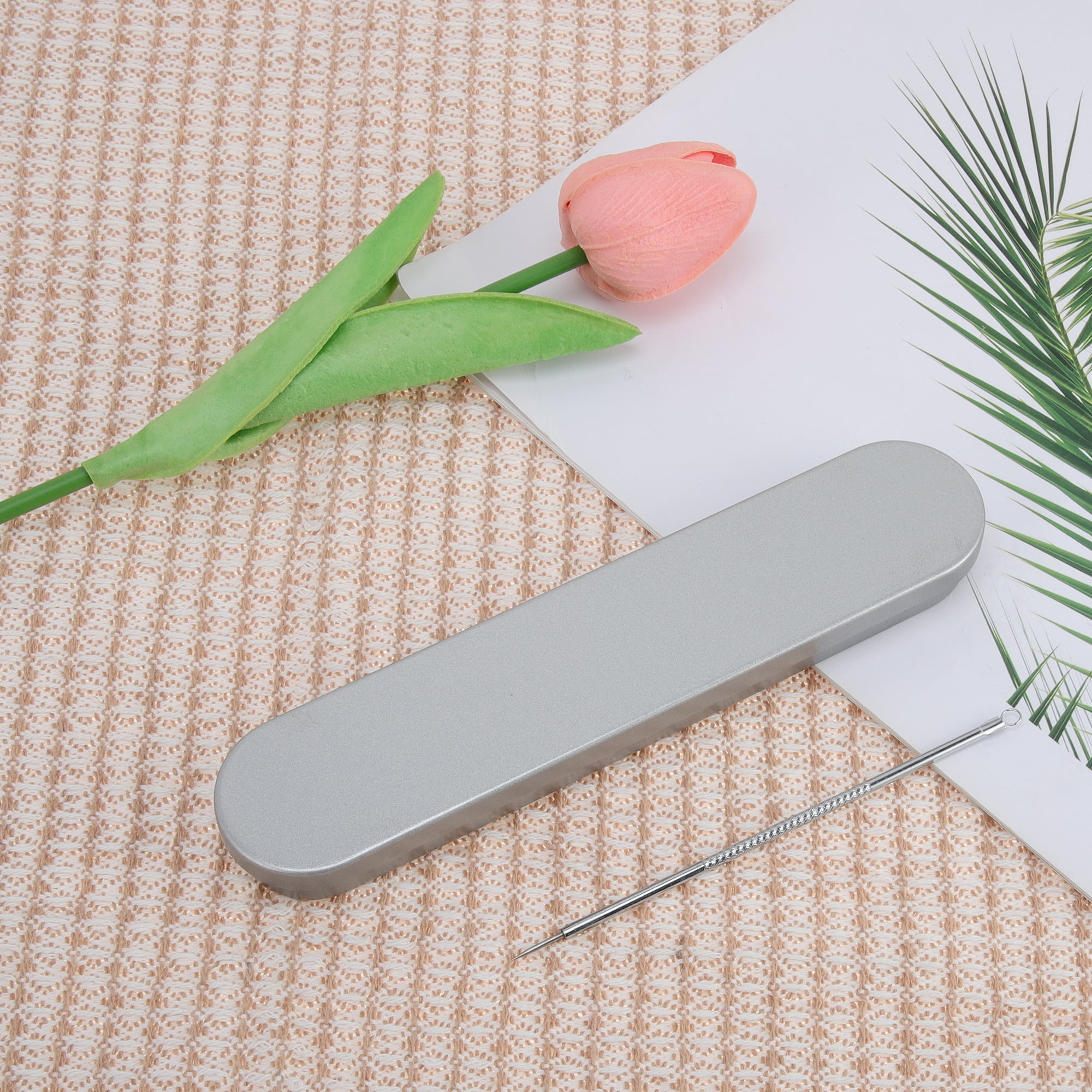Unique Bargains 1pc Durable Squeeze Pimple Extractor Tool for Clear Skin Silver Tone