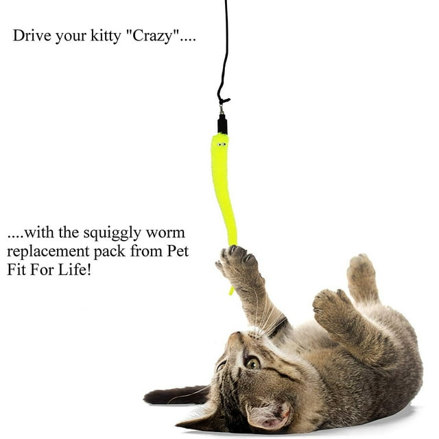5 Pack Replacement Worms for Wands Toy for Cat & Kitten
