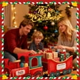 thumbnail image 4 of 22.45 Inch Christmas Trains for Present Santa Gift Train Box Christmas Presents Train Box Xmas Gift Trains with Funny Gingerbread Design Persona Xmas Presents Storage for Home Decor (Style a), 4 of 13