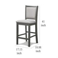 thumbnail image 6 of Han Counter Chair Set of 2- Light Gray Fabric- Dark Gray Solid Wood, 6 of 6