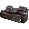 thumbnail image 3 of AYCP Furniture 2 Piece Faux Leather Reclining Living Room Set Brown, 3 of 4