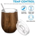thumbnail image 4 of Vacuum Insulated Stemless Wine Tumbler - THILY 12 oz Stainless Steel Travel Wine Glass with Lid and Straw, Reusable, BPA Free, Gift Ideas & Presents for Event, Original Woodgrain, 4 of 4