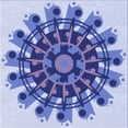 thumbnail image 1 of Ahgly Company Machine Washable Indoor Square Transitional Royal Blue Area Rugs, 4' Square, 1 of 7