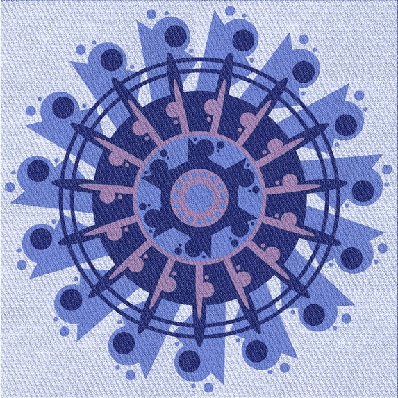 Ahgly Company Machine Washable Indoor Square Transitional Royal Blue Area Rugs, 6' Square