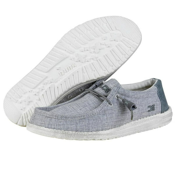 Hey Dude - Hey Dude Men's Wally Woven Loafers Grey Woven Fabric Textile ...