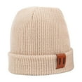 thumbnail image 2 of YAOBAMM Warm Children Cap Winter Hat Children Adult Thick Knitted Elastic Windproof Cozy Cold Resistant Solid Color Beanie, 2 of 7