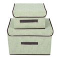 thumbnail image 1 of Juego de 2 contenedores organizadores de tela cuadrados para ropa y artículos, cajas de almacenamiento de tela plegables portátiles y que ahorran espacio, 1 of 8