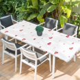 thumbnail image 2 of Valentine's Day Table Cloths for 8 Foot Rectangle Tables, Red Love Heart Romantic Watercolor Patio Waterproof Elastic Fitted Tablecloths, Washable Rectangular Table Cover for Camping, 2 of 8