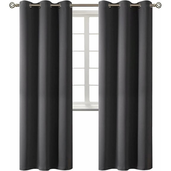 Window Curtain Room Darkening K68 light pink color 100 % blackout thermal drapes for bedroom living room closet door noise reducing 37" inch wide X 84" inch long 2 panels