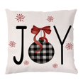 thumbnail image 1 of Precios Inmejorables, Funda de almohada navideña roja con diseño de copos de nieve y árbol de Navidad, funda de cojín para sofá, núcleo no incluido Akmoler, 1 of 5