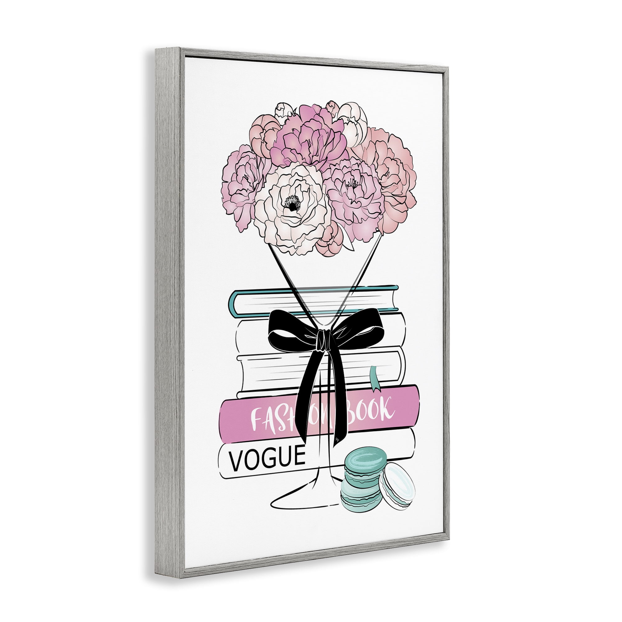 Stupell Industries Flower Bouquet Martini Botanical & Floral Painting Gray Framed Art Print Wall Art, 20 x 30