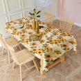 thumbnail image 3 of Beige Sunflower Cluster Pattern Rectangle Tablecloth 60"x102",Waterproof Polyester Rectangle Table Cloth, Wipeable Spillproof Polyester Tablecloth for Dining, Camping, Indoor and Outdoor, 3 of 6
