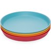 WeeSprout Kid-Sized Bamboo Plates, 4 Pack, Without Lids