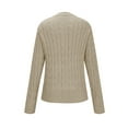 thumbnail image 4 of XUNKUSGA Cardigan Sweater Chunky Cable Knit Cardigan Sweaters for Women Casual Round Neck Long Sleeve Button Down Womens Cardigan Loose Fall Sweater S-XL Brown, 4 of 5