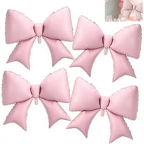 Scheam 4 Pcs Giant Bow Balloons Elegant Coquette Knot Balloon 39 inch Large Home Decorations Backdrop for Birthday Wedding Bridal Shower Anniversary Party (Pink)