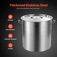 thumbnail image 3 of VEVOR Stainless Steel Stockpot, 84 Quart Large Cooking Pots, Cookware Sauce Pot with Basket, Lid, and Handle, Heavy Duty Commercial Grade Stock Pot, Sanding Treatment, for Large Groups Events Silver, 3 of 8