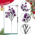 thumbnail image 2 of 12 Pack Artificial Glitter Berry Stems, NOGIS 11.4 inch Christmas Glitter Berries Spray Picks Holly Berry Branches for Christmas Tree Ornaments DIY Crafts Wreath Xmas Holiday Home Decor(Purple), 2 of 7
