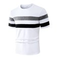 thumbnail image 4 of Cmfcve Round Neck T-shirts for Men Short Sleeve Pullover Sports T-shirt Elastic Patchwork Tee Tops, 4 of 9
