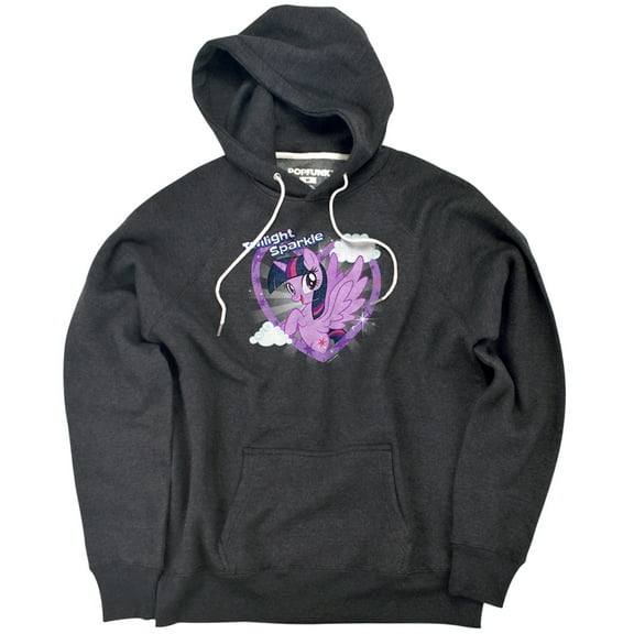 My Little Pony Tv Twilight Sparkle Unisex Adult Slim Fit Pull-Over Heather Hoodie, Charcoal, Small