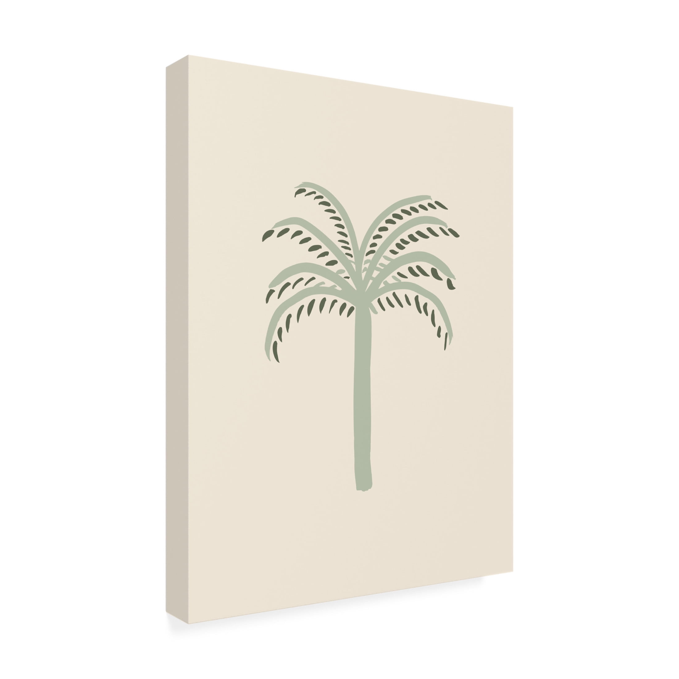Trademark Fine Art Pictufy Studio Palm Beige and Green Canvas Wall Art