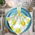 thumbnail image 3 of GZHJMY Trendy Fresh Yellow Lemons and Leaves Cloth Napkins, Set of 4 20 x 20 Inch Soft & Comfortable Polyester Dinner Napkin for Family, Restaurant, Weddings, Parties, 3 of 5