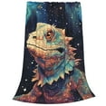 thumbnail image 3 of Cool Bearded Dragon Lizards Starry Flannel Fleece Throw Blanket Cozy Plush for Bedroom Living Room Bed Sofa Couch 50x40, 3 of 4