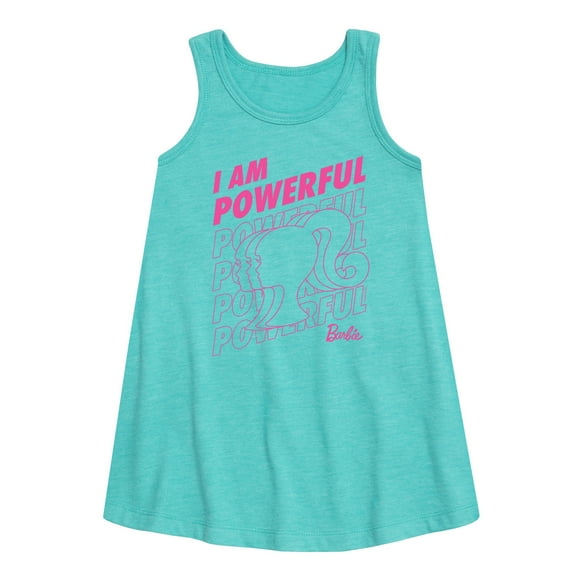Barbie - I Am Powerful - Original Classic Color - Toddler and Youth Girls A-line Dress