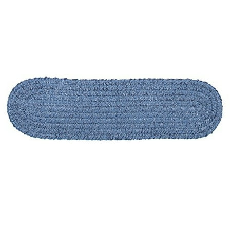Colonial Mills 28" Blue Handmade Braided Stair Tread Oval Rug